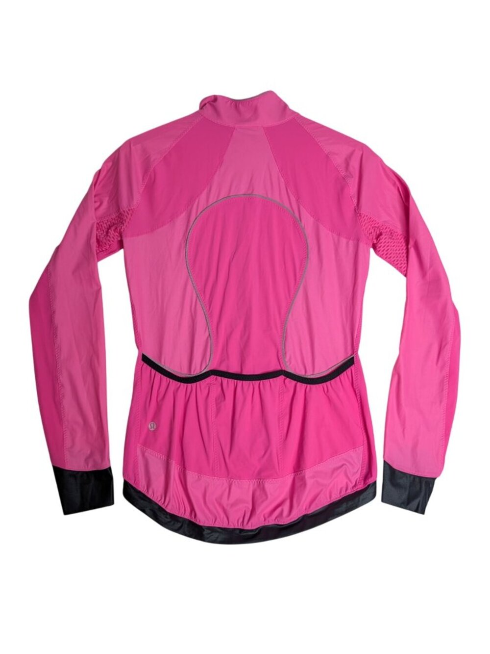 Lululemon Womens Neon Pink Paceline Cycling Jacket Size 8 Zip Up Reflective Deta - Picture 11 of 12